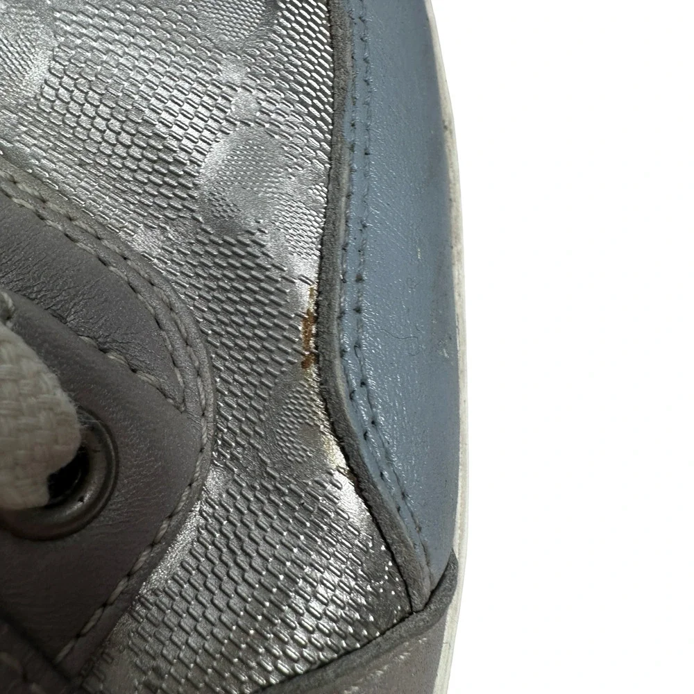 Gucci Coda GG Imprime Monogram Shoes Men’s 7.5 G Silver High Top‎ Lace Sneakers